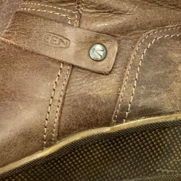 Keen Kate Women's Brown Leather Side Zip Wedge Ankle Booties Boot Size US7 UK4.5 - Picture 4 of 8